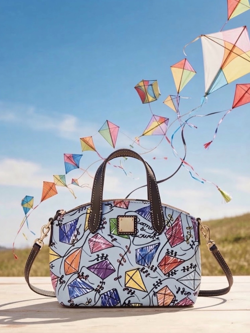 Dooney & Bourke Kite Ruby Mini Bitsy Multi Color Epi Style leather Crossbody EUC